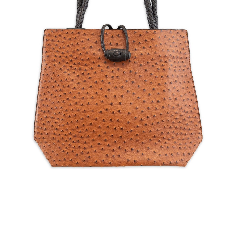 Ostrich Embossed Leather Tote Bag Womens Western Boho Exotic Mob Wife
